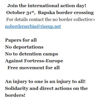 JigginoRuss's tweet photo. Oggi 31o manifestazione dei #NoBorders Serbia alla frontiera con la Croazia a #Bapska https://t.co/NsakAwTZT8 https://t.co/qpoX2aALIW