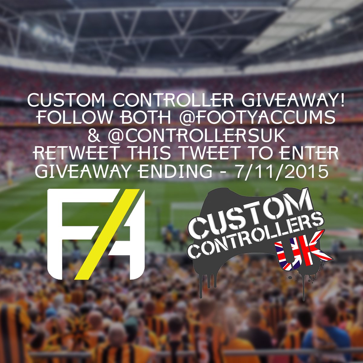 FootyAccums's tweet photo. RT this tweet &amp; follow both @FootyAccums &amp; @ControllersUK for your chance to win a custom controller! 

Good Luck! https://t.co/yqKOvboB5O