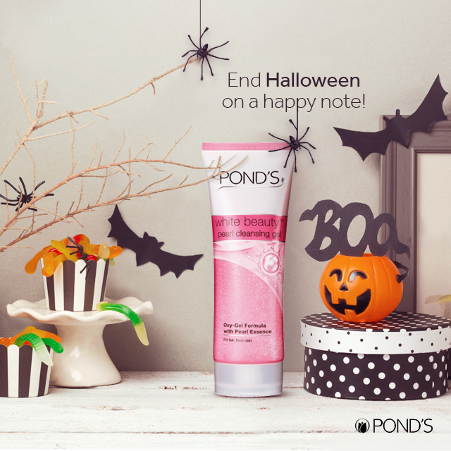 PondsIndia's tweet photo. Wash off the scariest makeup with Pond's Pearl Cleansing Gel &amp; get your refreshing fairness back! #HappyHalloween https://t.co/5njt9UNaFF
