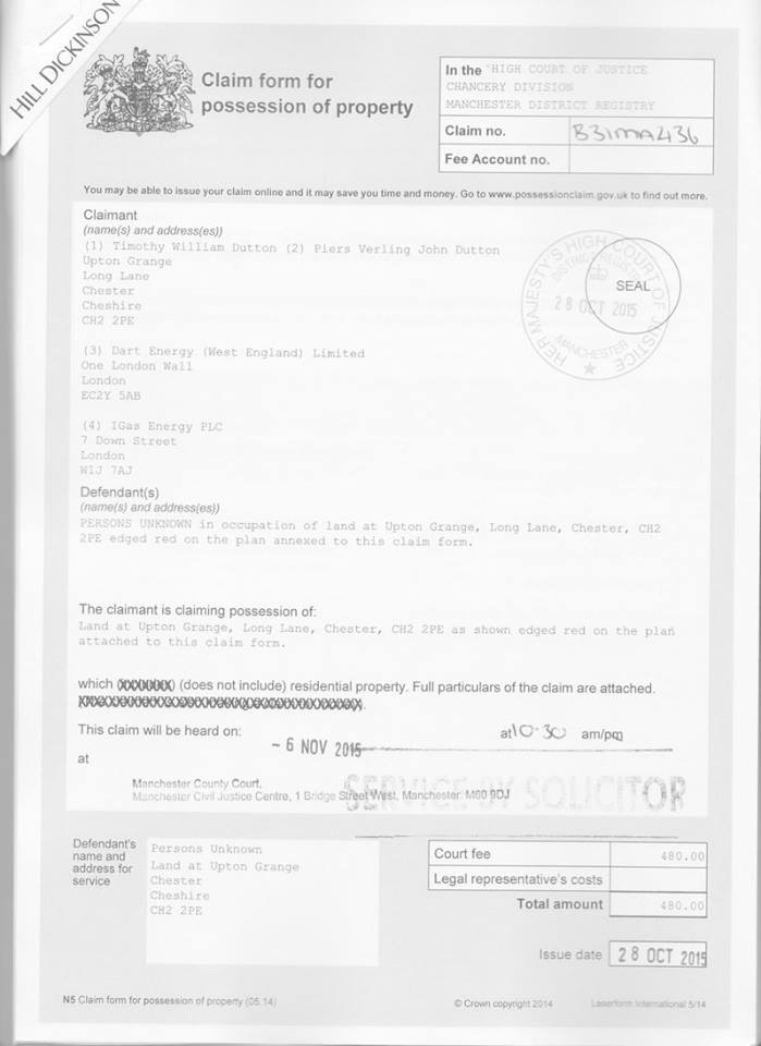 LodgickAL's tweet photo. page 1 to 4 of Upton camp eviction papers. #Upton #Chester #futurefamilyreunion https://t.co/cBkODJX1if