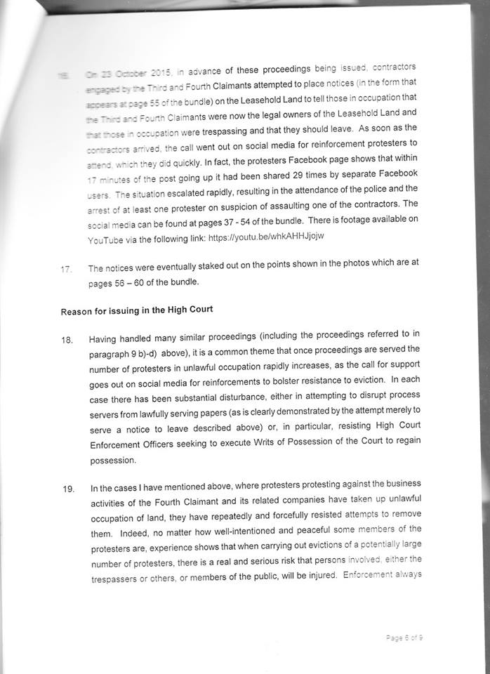 LodgickAL's tweet photo. page 13 and 14 of Upton camp eviction papers. #Upton #Chester #futurefamilyreunion https://t.co/hlhMc6CKhH