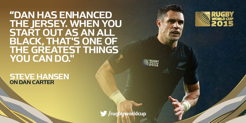 rugbyworldcup's tweet photo. Today @DanCarter will continue to do so on the biggest stage of all #RWCFinal #NZLvAUS https://t.co/EaUeV5QiUd
