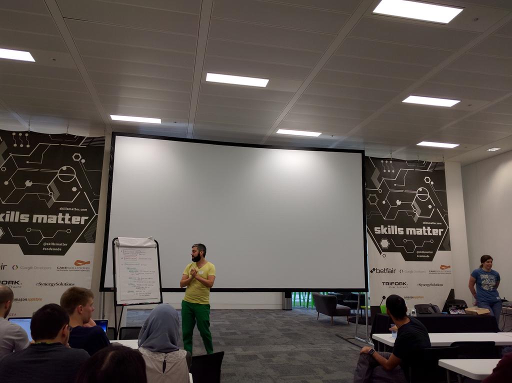 Electryc's tweet image. #DroidconUK15 #droidconhack starts! @kevinmcdonagh @novoda introduces the challenges for the next 2 days of hack
