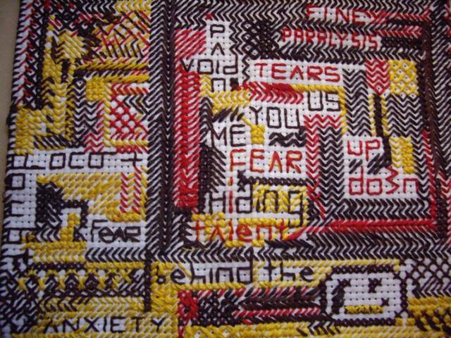 StitchOutStigma's tweet photo. In awe of the squares that have been stitched for #stitchingoutstigma. Like this one by Kay. #mentalhealth https://t.co/7vJa5U4uOE