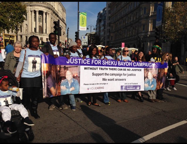 #ShekuBayoh familywith United Families March on Downing St,17th annual march on deaths in custody <a href="/UFFCampaign/">United Families & Friends Campaign (UFFC)</a>