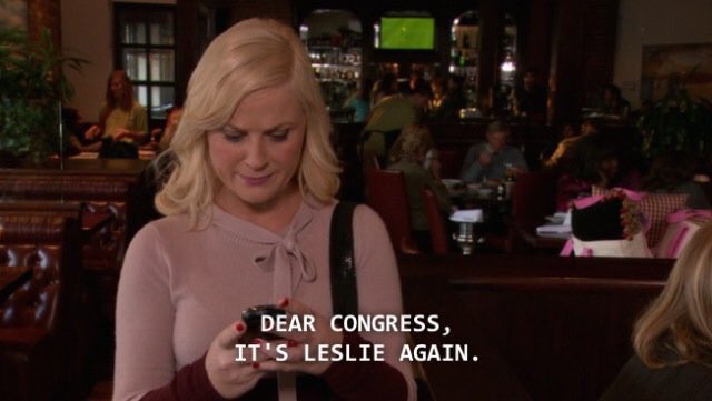heather_beattie's tweet photo. "I'll write to congress and tell 'em we need supplies" #ParksandHam @Lin_Manuel https://t.co/ocv959OT4n
