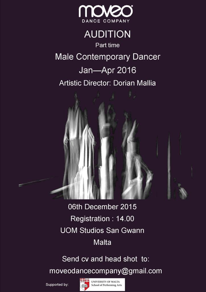 AUDITION Malta #auditions #contemporarydance #moveodancecompany #danceauditions