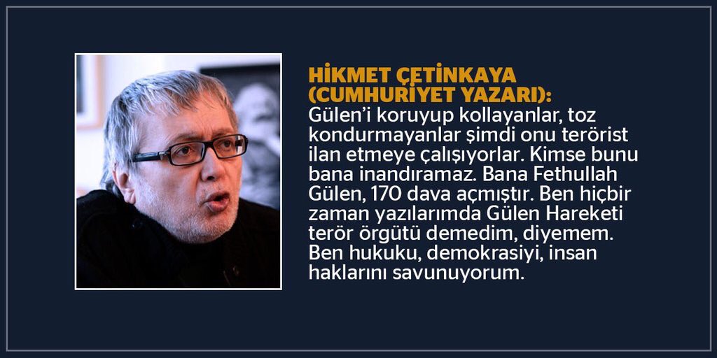 HasanCucuk's tweet photo. UTANIN İSLAMCI VE İLAHİYATÇILAR!
40 yıl Hizmet aleyhine yazan Çetinkaya:Gülen Hareketi terör örgütü demedim, diyemem https://t.co/uCXEM0rfii