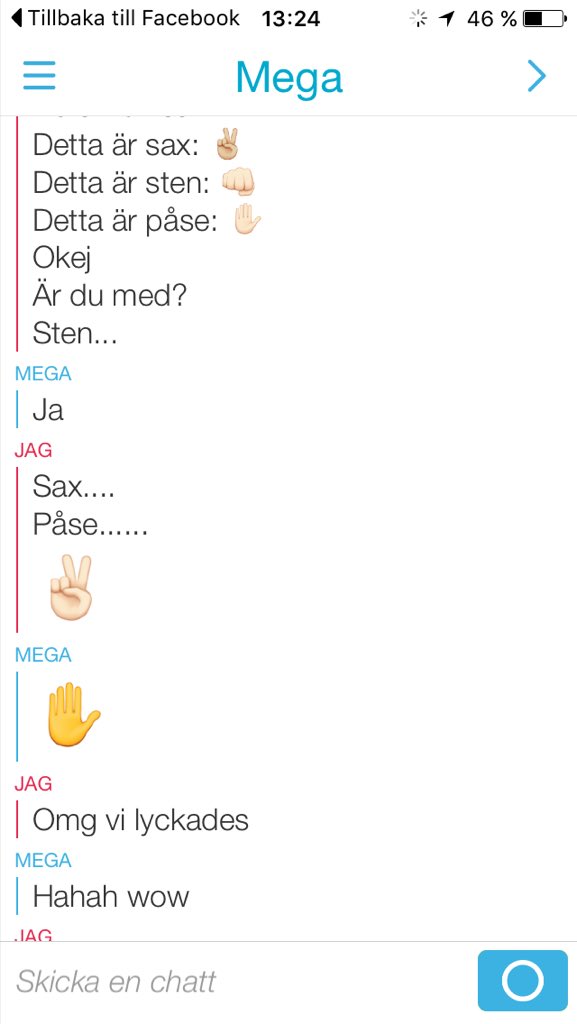 nonabamberg's tweet photo. Att jag och Maja precis körde sten, sax påse i chatten på snap 😂😂😂 https://t.co/YCKxc6ZRr6