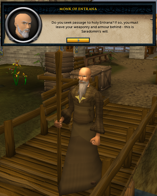 AlanPandaRS's tweet photo. @RuneScape No weapons on Entrana? This monk must have missed the memo... #shenanigans https://t.co/CZKZC5ZH1l