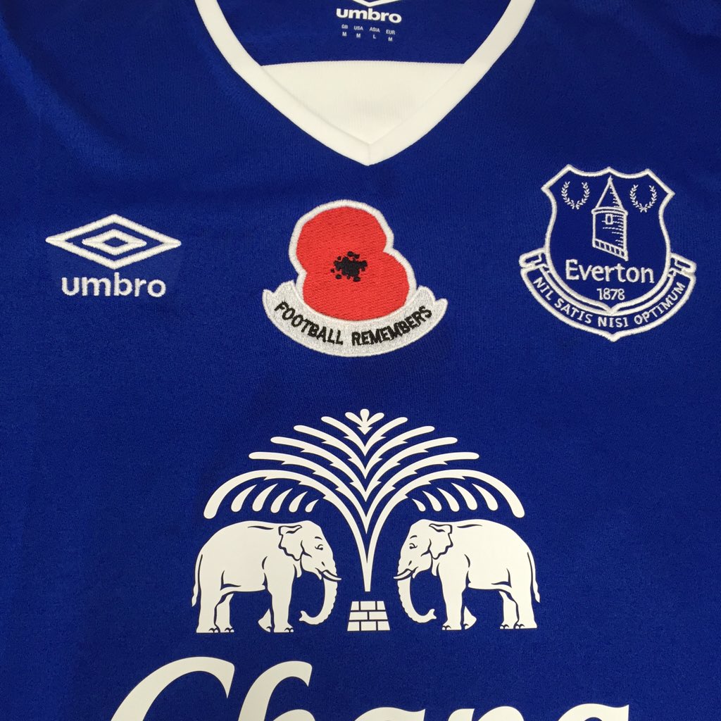 Wt Sports Merch On Twitter Proud To Have Embroidered The Poppies For Everton And Liverpool S 1st Team Shirts For This Years Games Efc Lfc Https T Co 4n76b8le6r