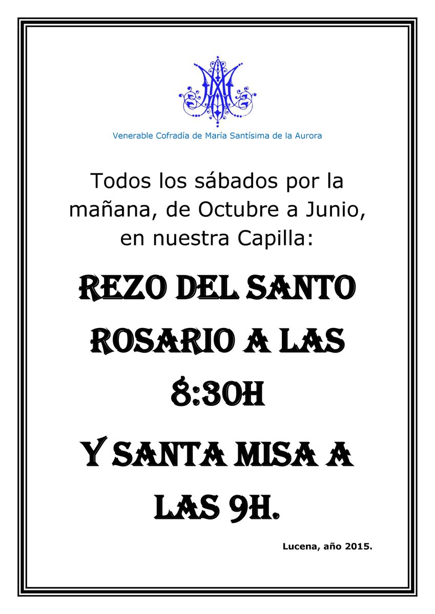 CofradíadelaAurora (@auroradelucena) on Twitter photo 