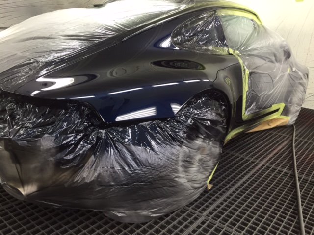 Here are the before and after photos of a quarter panel repair on a Porsche 993, now back to it's former glory.
