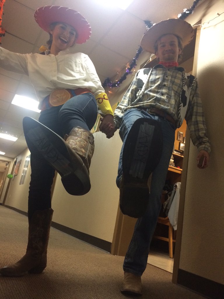 mlejong's tweet photo. Jessie and Woody are ready for the Drury Halloween party! #DruryLife https://t.co/V43DBV1HHO