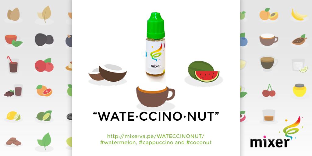 MixerVape's tweet photo. wateยทccinoยทnut https://t.co/9NbI384IpE #watermelon #cappuccino #coconut #vape #vaping #vapor #customix https://t.co/banlPnI37g