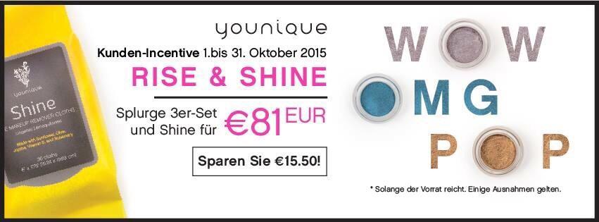 YouByAriane's tweet photo. Bis Morgen um 23:59 könnt ihr auf meiner virtuellen Younique - Party bestellen.Nur noch heute Incentive- Rise&amp;Shine https://t.co/RBEsfDZbDz