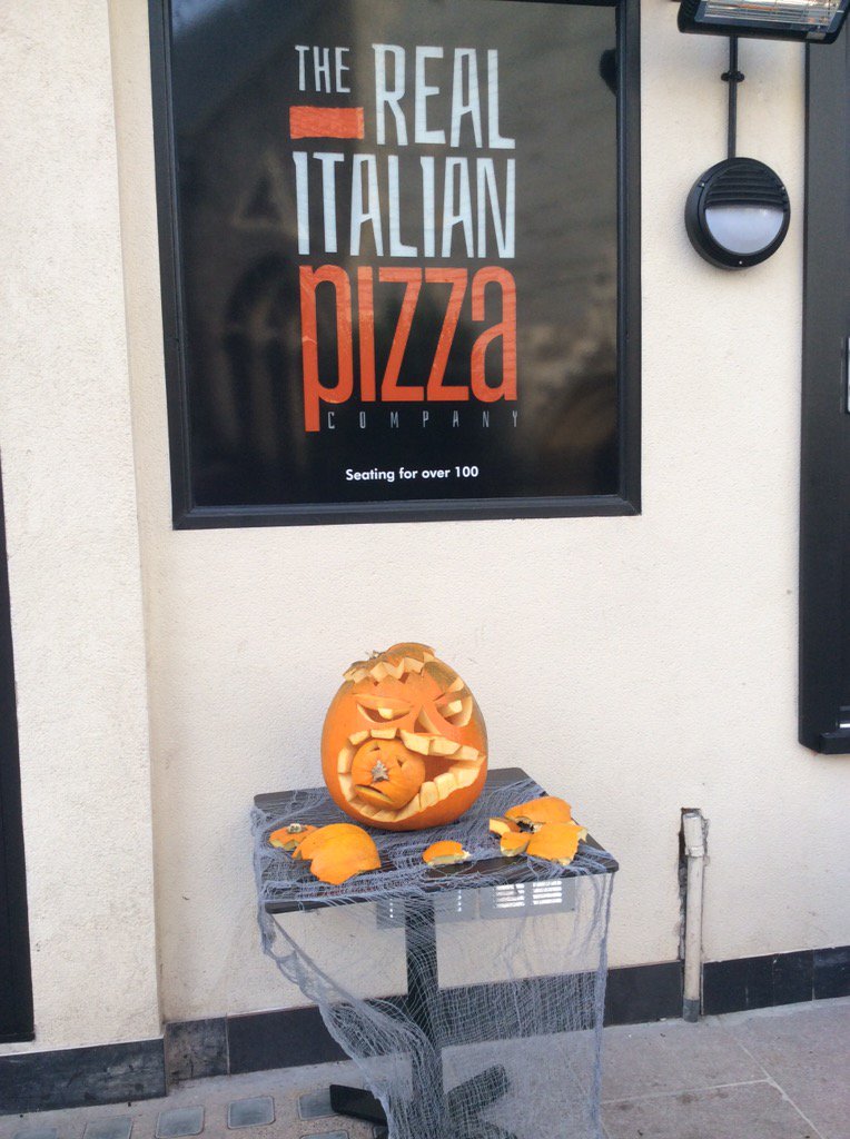 realpizzaco's tweet photo. Happy Halloween Cardiff https://t.co/T6rnVwX2Ko