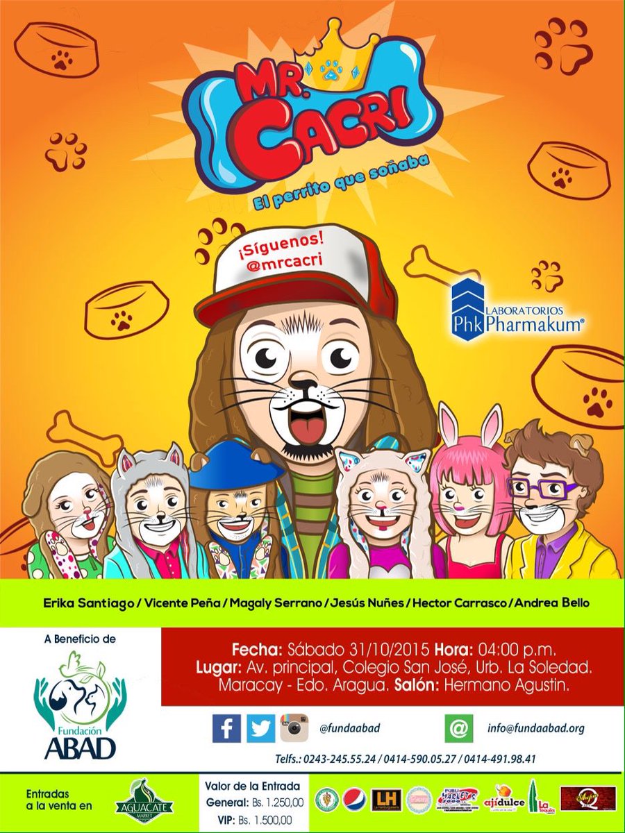 fundaabad's tweet photo. Hoy es el Día! Gran estreno en Maracay de @MrCacri. Huesos el perrito que soñaba, Colegio San Jose @MARACAYACTIVA https://t.co/9FMYXYdKpS