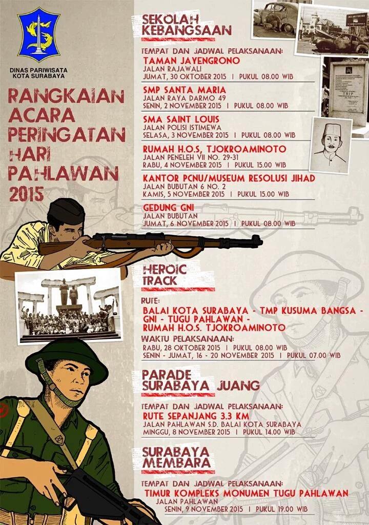 Rangkaian acara peringatan Hari Pahlawan 2015 di Surabaya.
