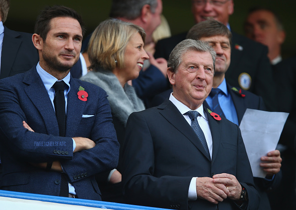 RealityChelsea's tweet photo. Frank Lampard at the Bridge with Roy Hodgson. #SuperFrankieLampard https://t.co/dhmMczBh5C