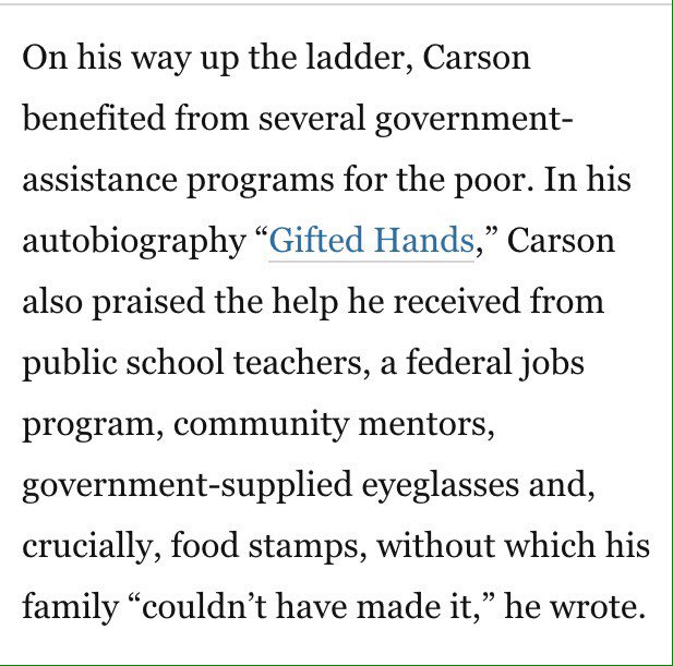WestWingReport's tweet photo. The govt. that Carson is so critical of today helped him rise in several crucial ways (WashPost) https://t.co/A5AthJWxAa