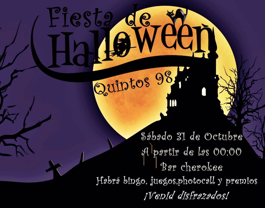 Quintos98's tweet photo. Si os lo pasasteis bien en la fiesta fin de verano, no podeis faltar a la de esta noche! Os esperamos👻💃🏽🔮 https://t.co/ZBMn3rQgUh