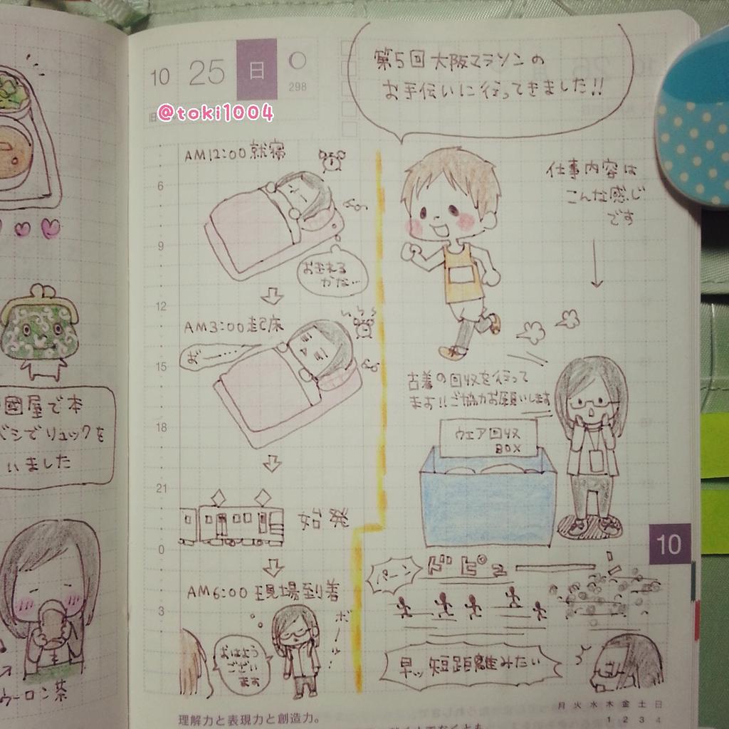 とき En Twitter ほぼ日手帳 ほぼ日 手帳 ほぼ日１年生 絵日記 えにっき 絵 イラスト イラストレーター お絵描き ボールペン 文具 実録 実録漫画 コミックエッセイ エッセイ ノンフィクション 大阪マラソン T Co Lyvij9bjbg Twitter