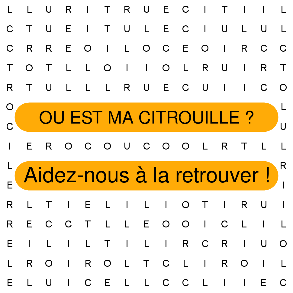 J'ai perdu ma citrouille ! L'avez-vous vue ? motperdu.fr/ma-citrouille