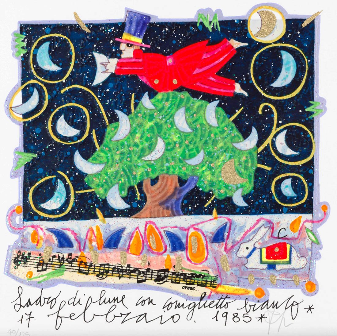 Calandra_Arte's tweet photo. Francesco Musante Ladro di lune serigrafia polimaterica cm 21x21 https://t.co/sRM9SOynOF