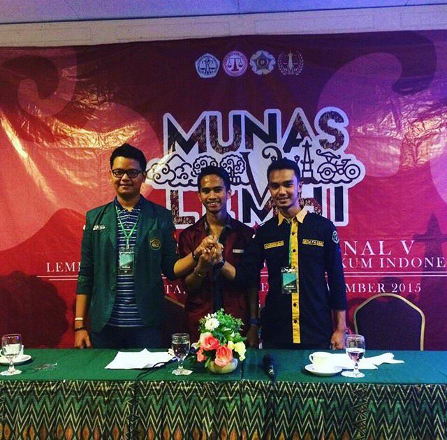 Selamat kepada Gubernur BEM FH UNILA, trplih sbg Koordinator Nasional Lembaga Eksekutif Mahasiswa Hukum se-Indonesia
