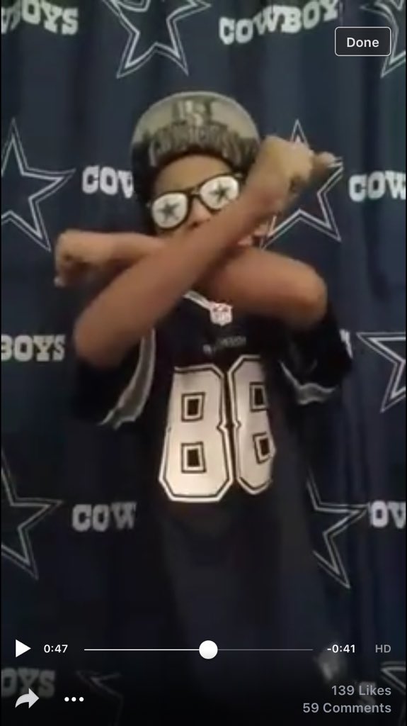 ris_solis's tweet photo. @DezBryant Seen this on Facebook this little boy is die hard CBF he did an amazing job. https://t.co/ATTY9W0Gzg https://t.co/rUuXvvDqLR