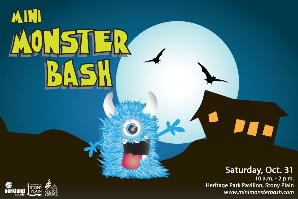 #TriMuniRgn #MiniMonsterBash is 2day. Please bring donation 4 <a href="/ParklndFoodBank/">Parkland Food Bank</a>! ow.ly/T7OWP #StonyPlain
