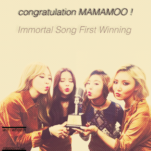 With_Wheein's tweet photo. [INFO] Mamamoo wins this week’s episode of Immortal Songs 2 with a score of 404. https://t.co/HhDkerM5eq