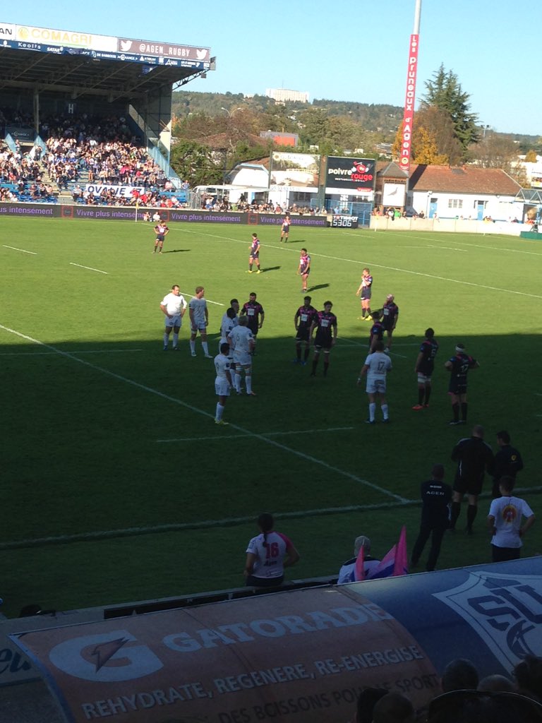 2nde MT #AllezAgen #SUASFP #J7Top14 Cc. <a href="/TGasc/">thierry gasc</a> @Fran4oi7 <a href="/agen_rugby/">Agen Rugby - SUA LG</a> <a href="/SFParisRugby/">Stade Français Paris</a> <a href="/villeagen/">Ville d'Agen 🇫🇷🇪🇺🇺🇦</a>