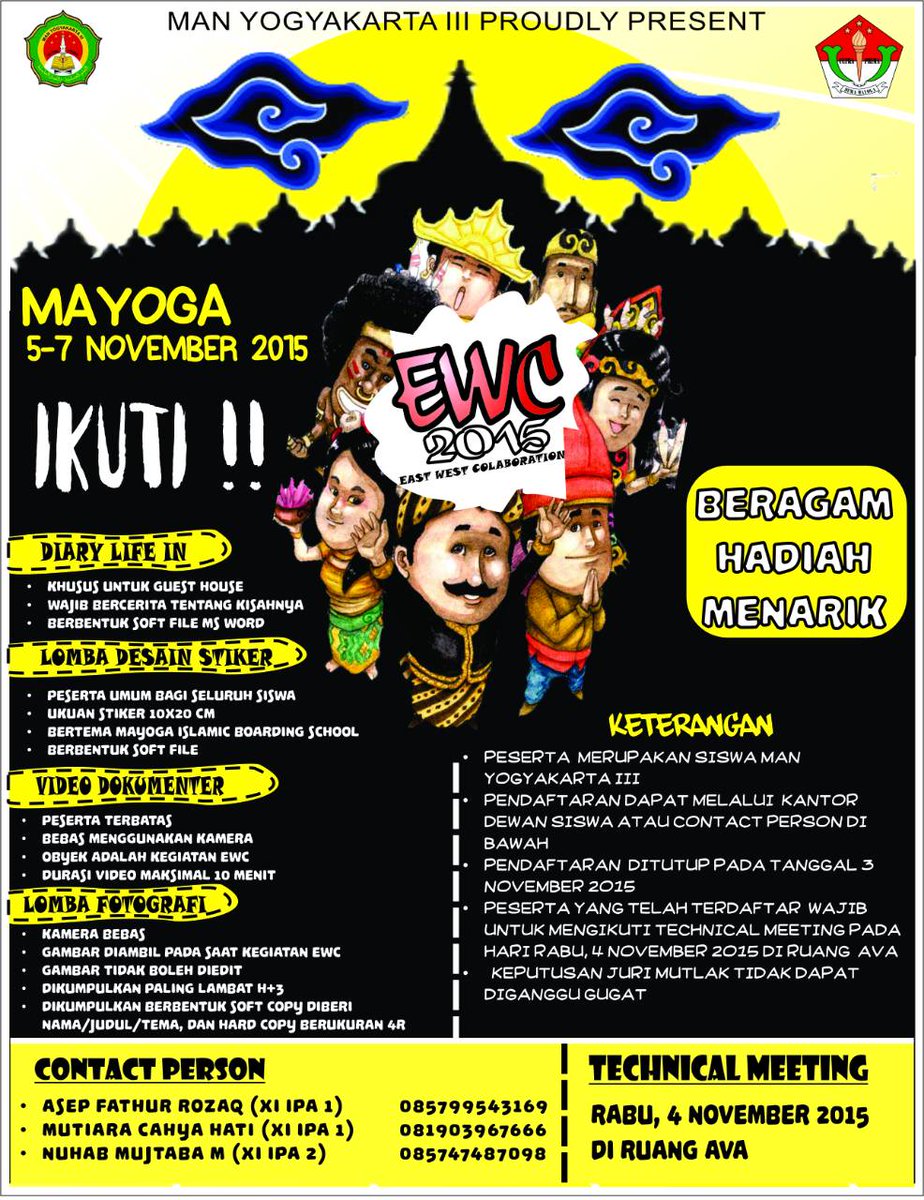 MAN3YK_Event's tweet photo. ini lho EWC.. yuk gabung @MAN3YK more info @osismayoga https://t.co/gp3XiPPbWI