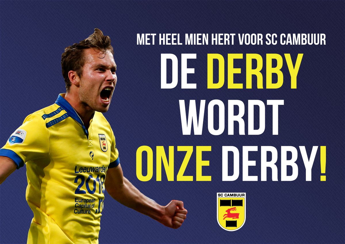 SCCambuurLwd's tweet photo. Bijna Derbyday! RETWEET dit bericht en laat sien dast foor #Cambuur bist! #HeeCam https://t.co/4ylgptbu8O