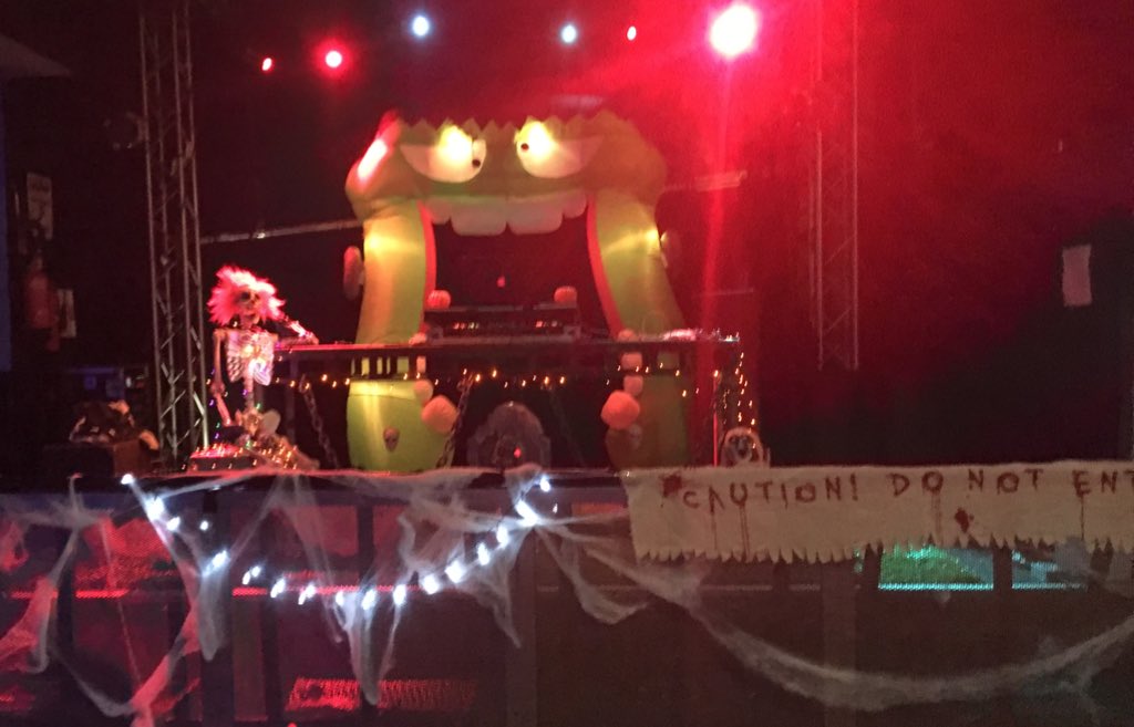 Omega starting to take shape, DJ Bonesy taking your requests all night! #alphaween