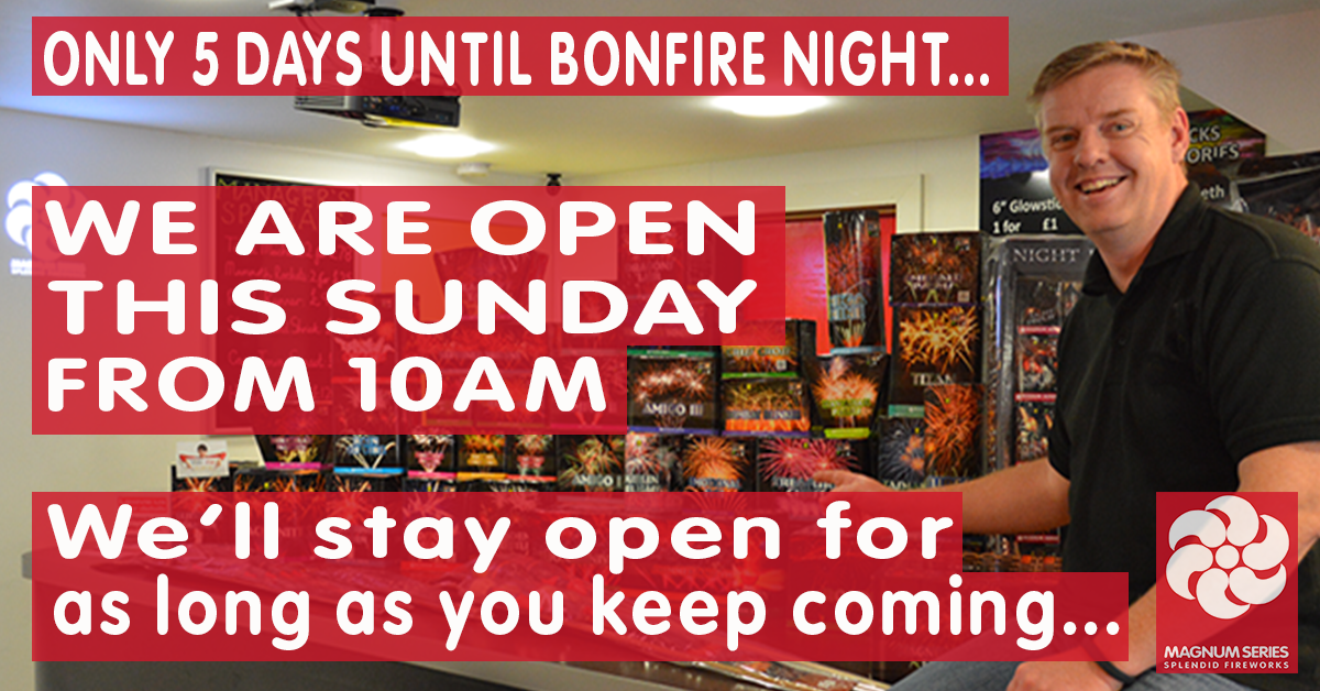 MagnumSeries's tweet photo. ONLY 5 Days until #BonfireNight.Visit us at 18 Pimlico Road, Expressway Industrial Estate, Runcorn, Cheshire. WA74US https://t.co/SL4h3Ew4vt