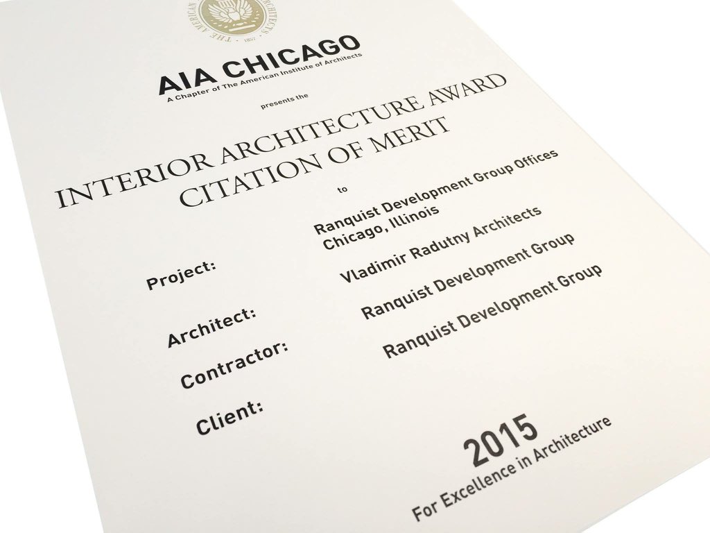 radutnyarch's tweet photo. Recently, we were awarded a 2015 @AIAChicago Design Excellence Award for the Ranquist Development offices! https://t.co/aqxck5BAdx