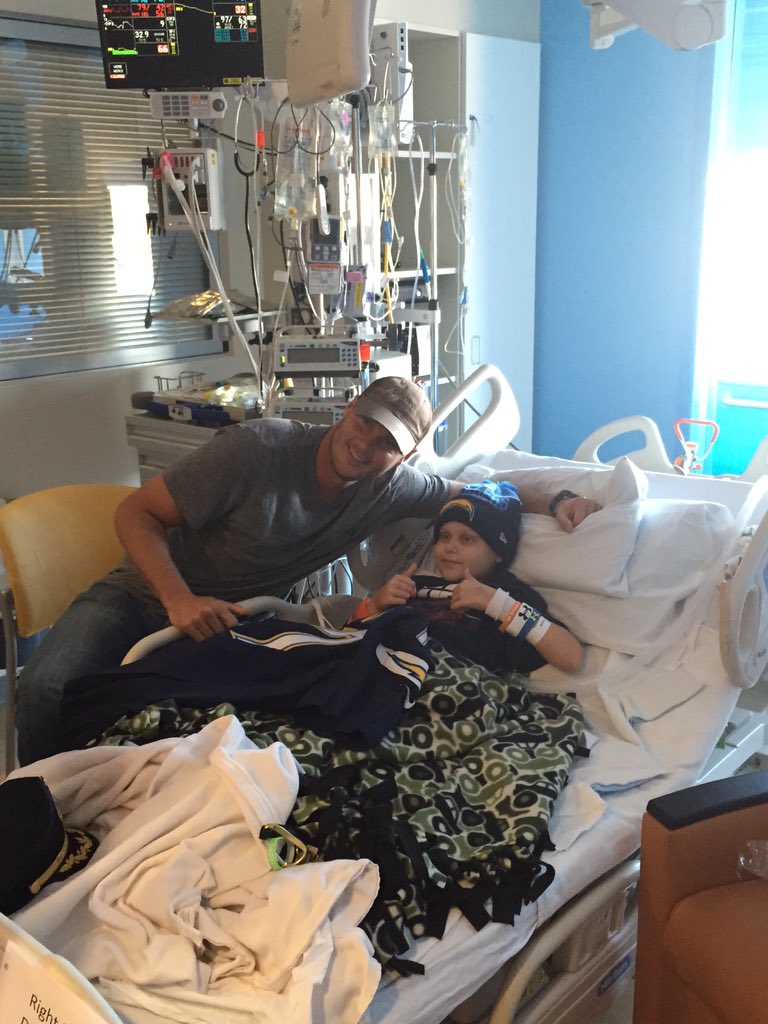 CAA_Football's tweet image. Philip Rivers got a chance to hang out with a cool kid today in Baltimore #GrantStrong