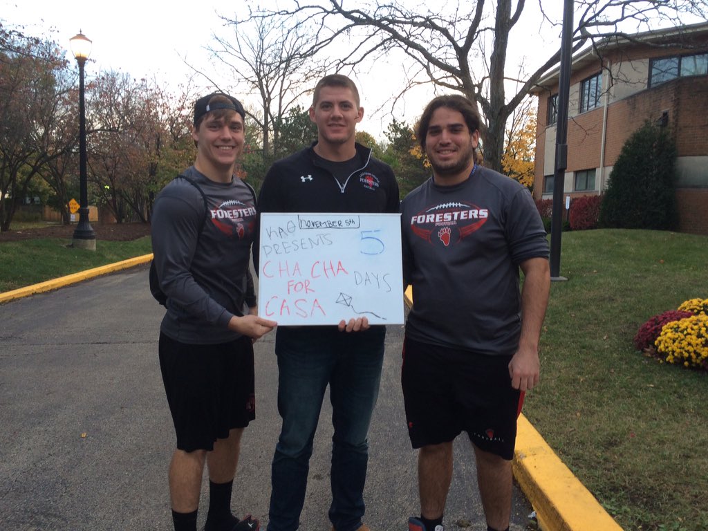 Only 5 days until Cha Cha for CASA! Thanks to the football captains and good luck today! #lakeforestcelebs