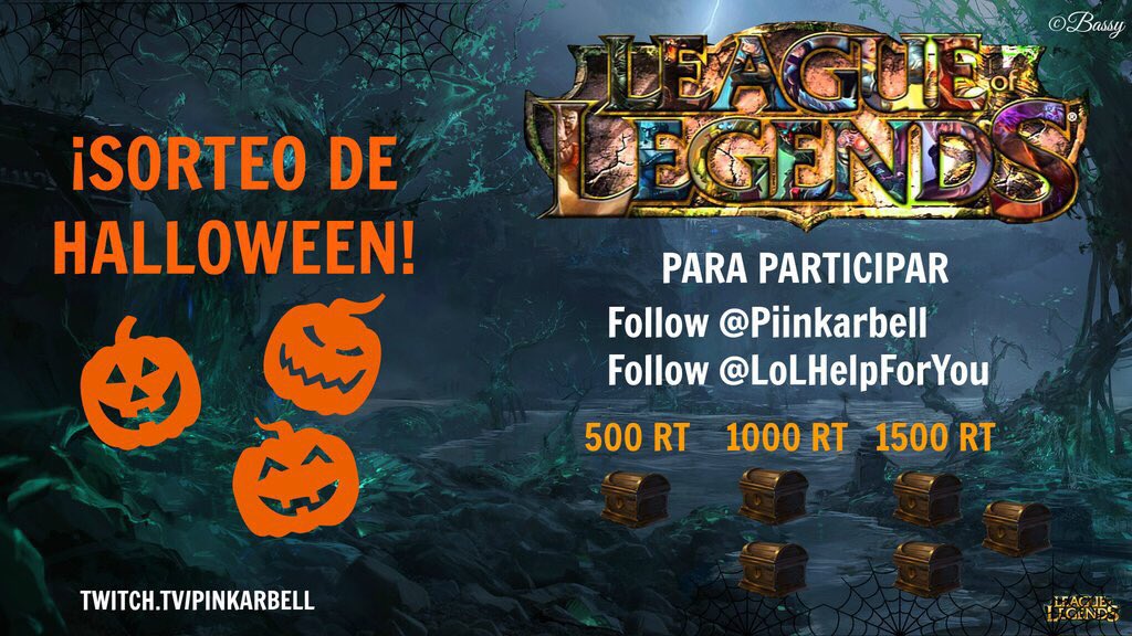 DarkSawLoL's tweet photo. ¡SORTEO!

Requisitos:
#RT a este Tweet
#Follow
•@LoLHelpForYou
•@Piinkarbell

Cada 500RTs + 1Cofre
Fin: 10-11-2015 https://t.co/7CtHgyU6Kk