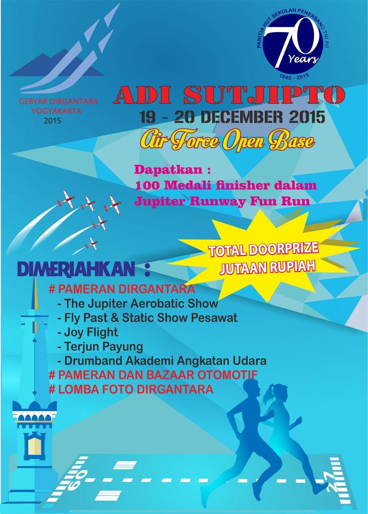 JogjaUpdate's tweet photo. #jogja @GDYogyakarta  19-20/12/15 gebyar dirgantara yogyakarta 2015, Jupiter Runway Fun Run di Adisucipto | https://t.co/IwdQxTfEw5
