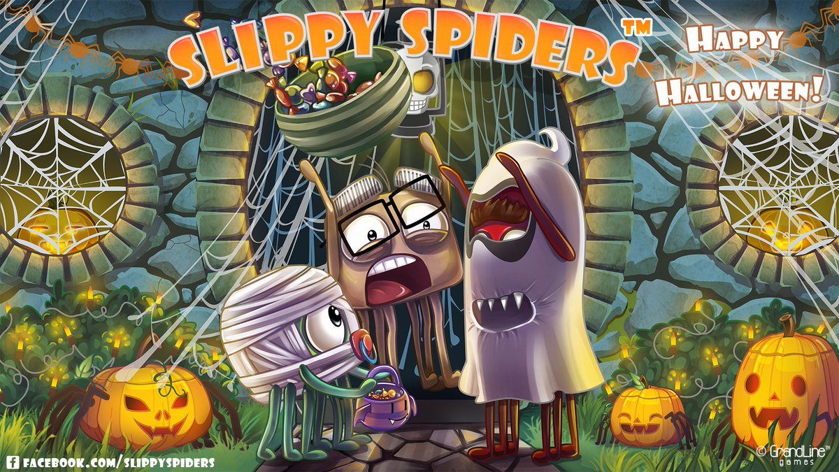 slippyspiders's tweet image. Happy Halloween from Slippy and his friends! Coming to #iOS soon! #Halloween #HappyHalloween @GrandLineGames