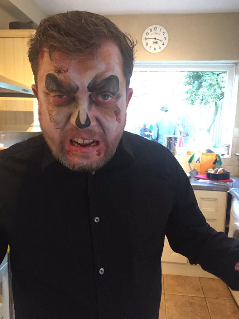tswarbs's tweet photo. I haven't been sleeping well lately, though you couldn't tell to look at me. #HalloweenParty (courtesy of @PPFaces) https://t.co/S9JYPrXHMo