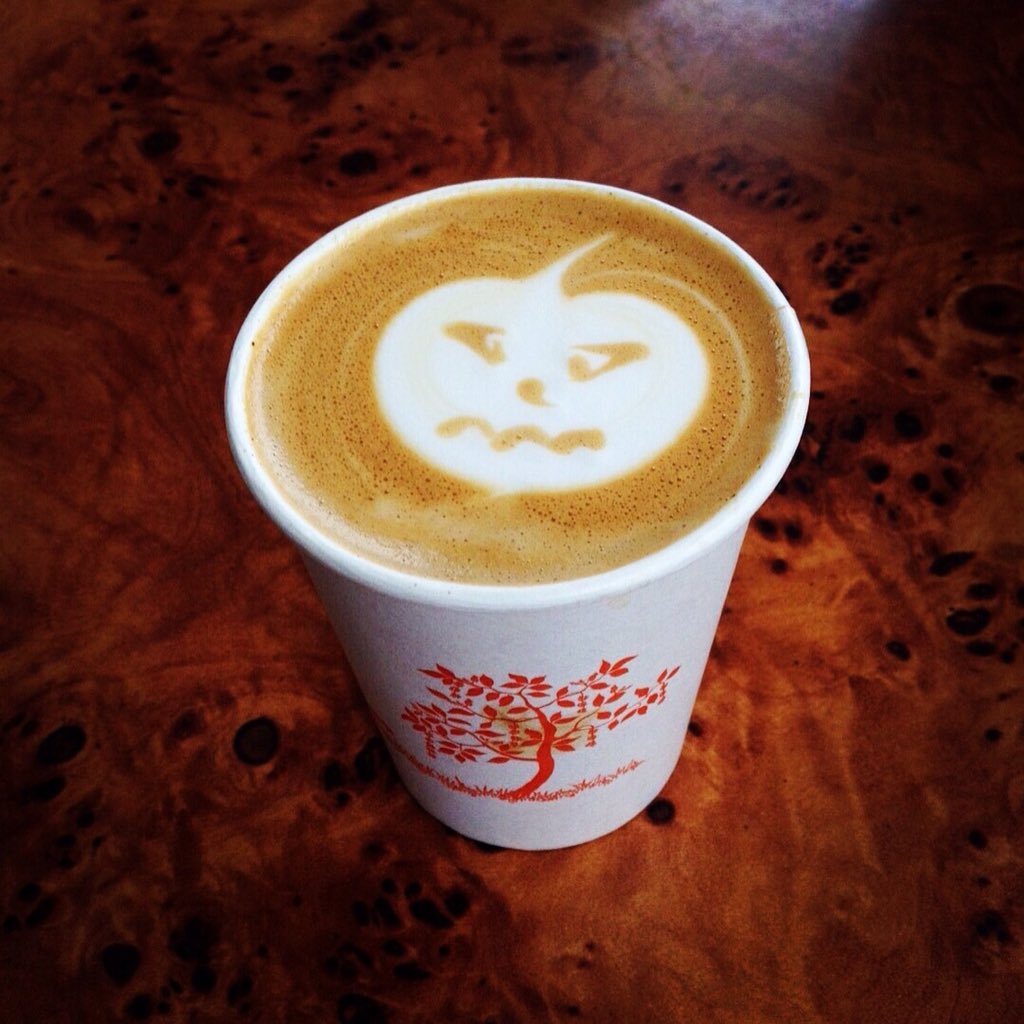 Spooky latte art at Douglas market today.... Happy Halloween!!!! @BadgerAndDodo