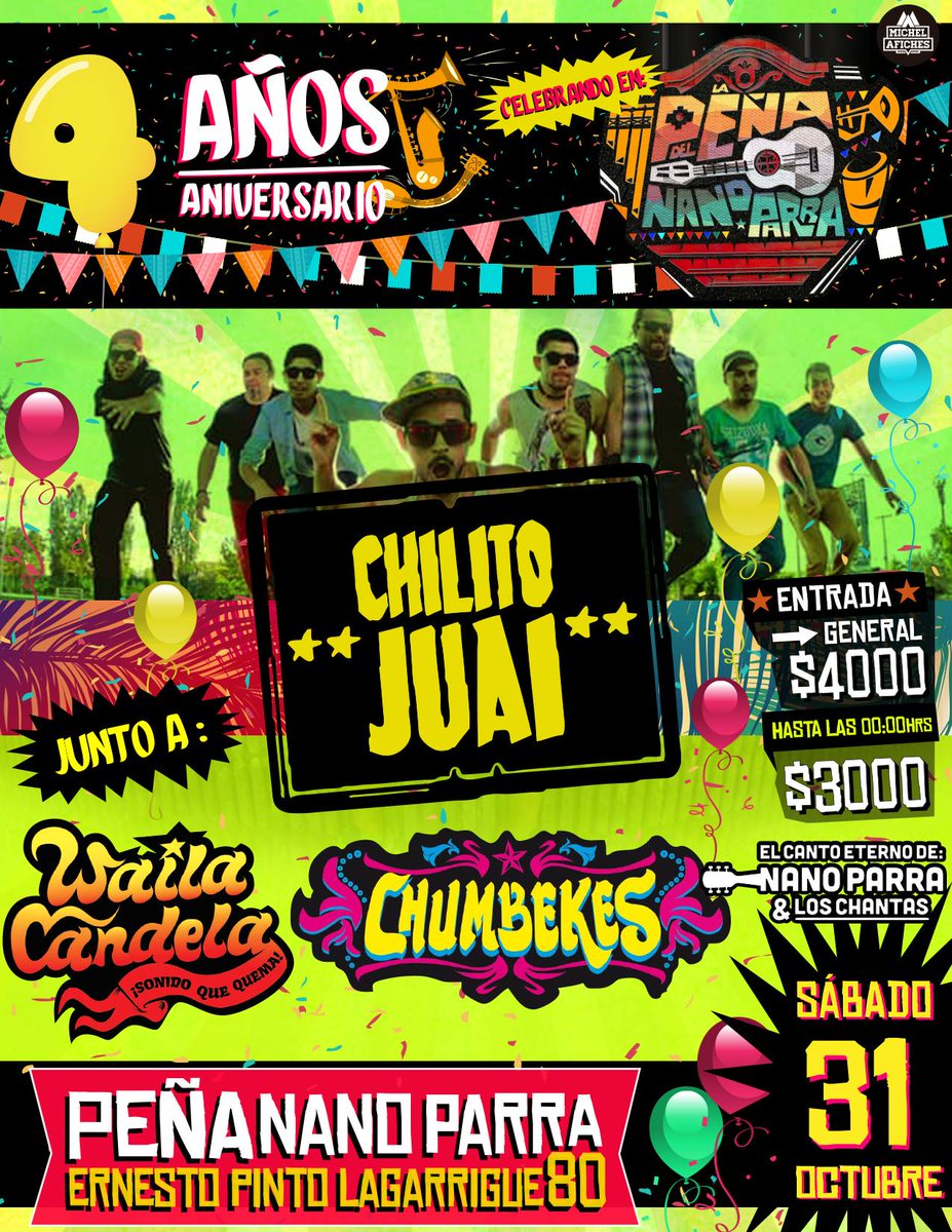 HOY #Peñadenanoparra #chumbekes #wailacandela
#4añitosdepuroaguante