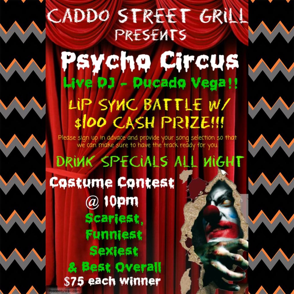 CaddoStGrill's tweet photo. DONT MISS THE CIRCUS COMING THROUGH TOWN. 🦁🎃 https://t.co/DI9AZ2M2Rq