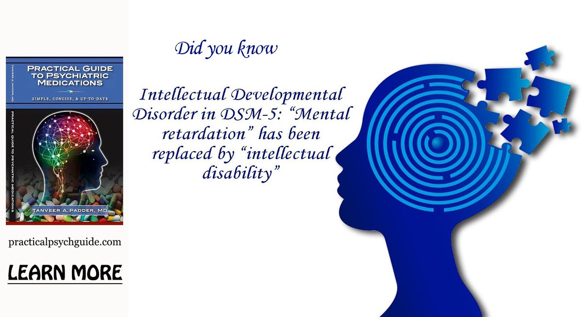 #Intellectual #Development #Disorder in #DSM-5: '#Mentalretardation' has been replaced by '#Intellectualdisability'.