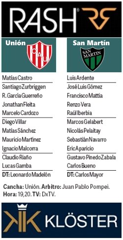 #Tuitequipo A las 19.20, en Santa Fe, #Union #SMSJ Dirige Pompei @DXTVparatodos <a href="/RashJeans/">Rash</a> <a href="/klosterjeans/">Kloster Jeans</a>